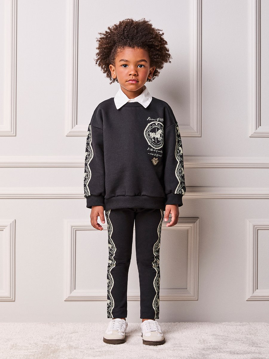 Children's Set Anime Girl Printed Sweatshirt