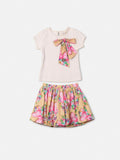 Animê Girls' Set – Ribbed Floral Minnie