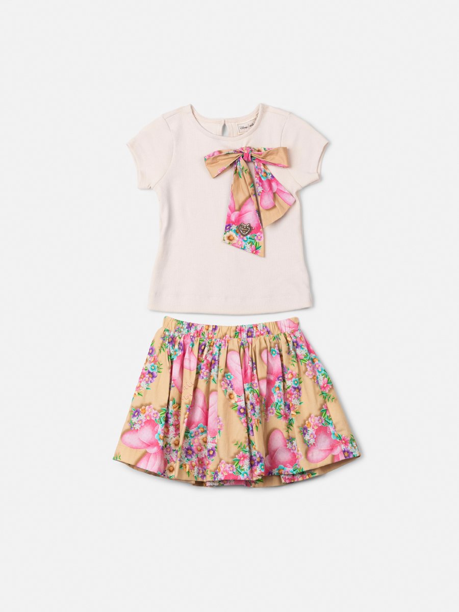 Minnie Floral Ribbed Anime Girl Children's Set