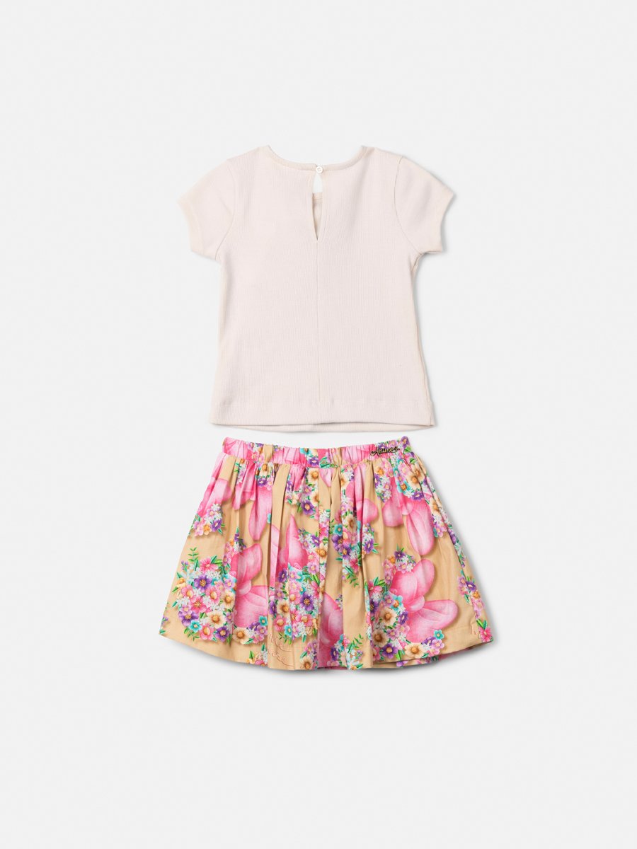 Animê Girls' Set – Ribbed Floral Minnie