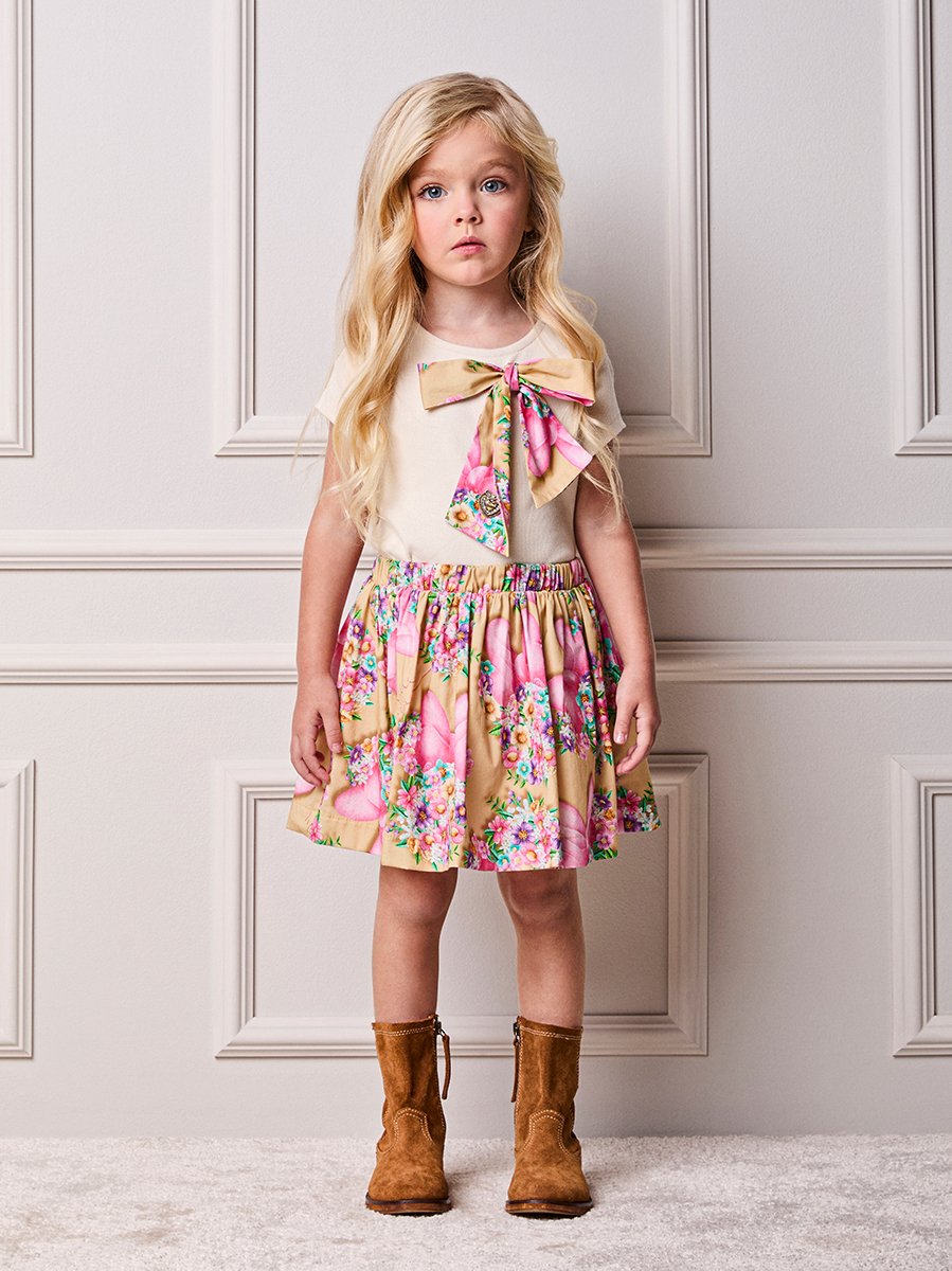 Minnie Floral Ribbed Anime Girl Children's Set