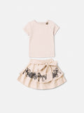 Anime Girl Children's Set with Floral Embroidery