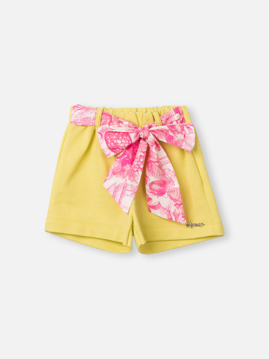 Girls' Shorts with Printed Waistband