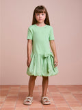 Green Balloon Dress with Maxi Bow