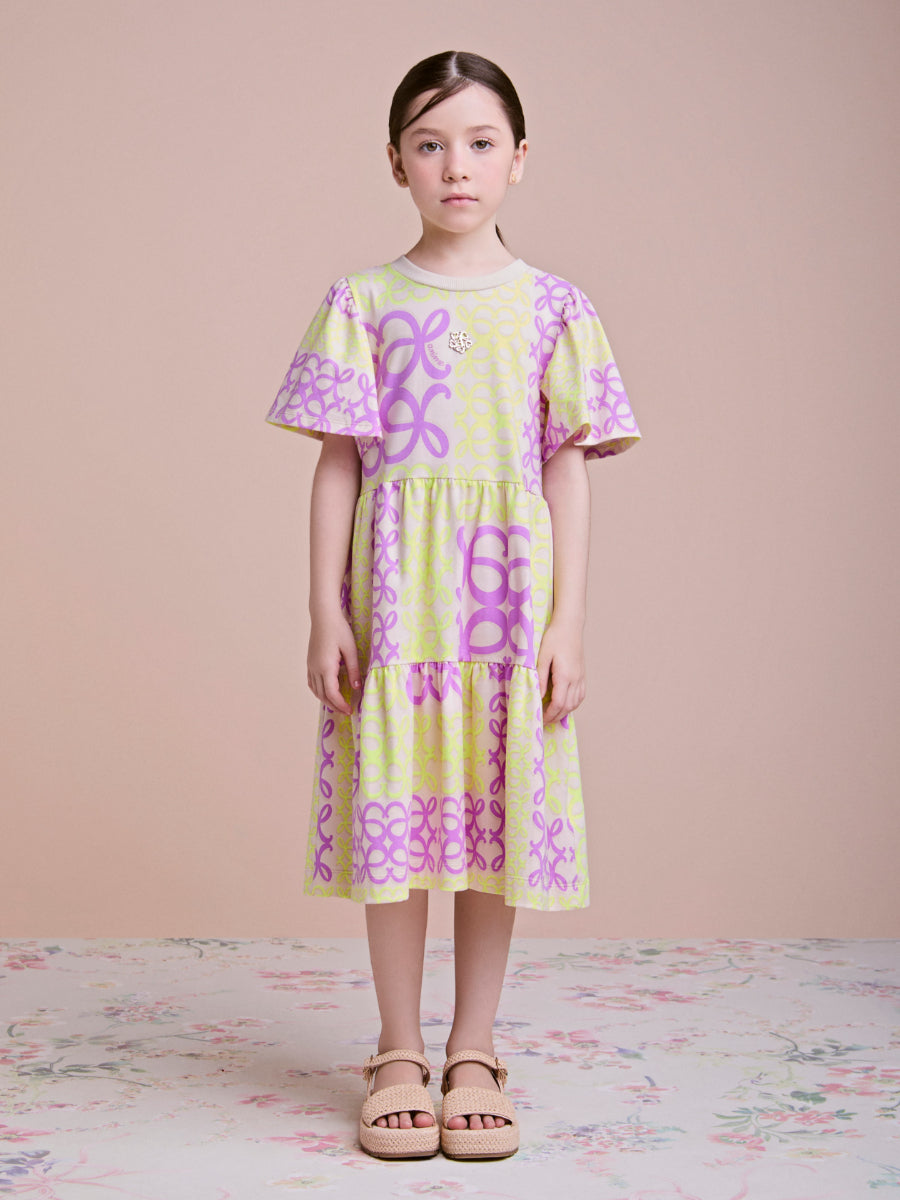 Children's Dress with Rococo Print