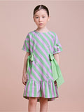 Glam Dress with Stripes and Maxi Bows