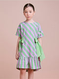 Glam Dress with Stripes and Maxi Bows