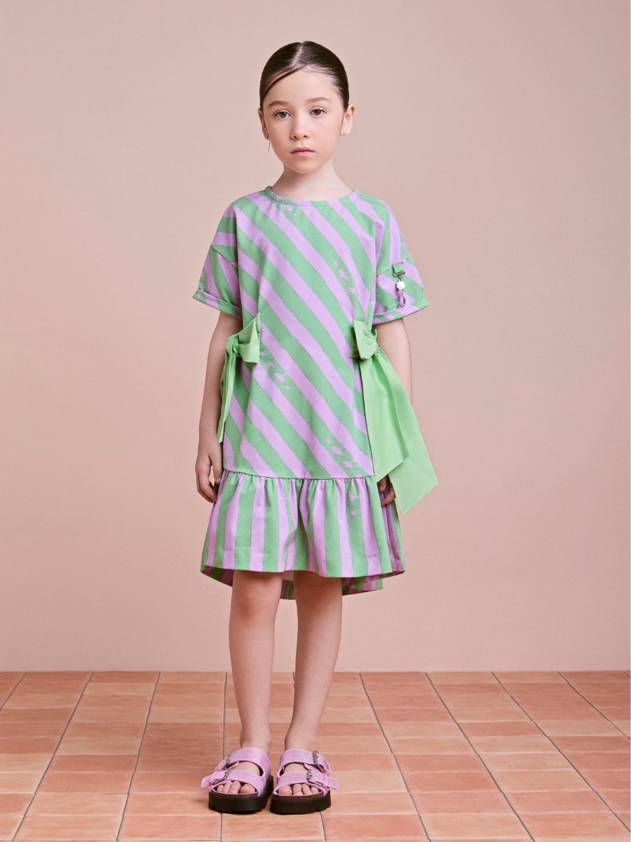Glam Dress with Stripes and Maxi Bows