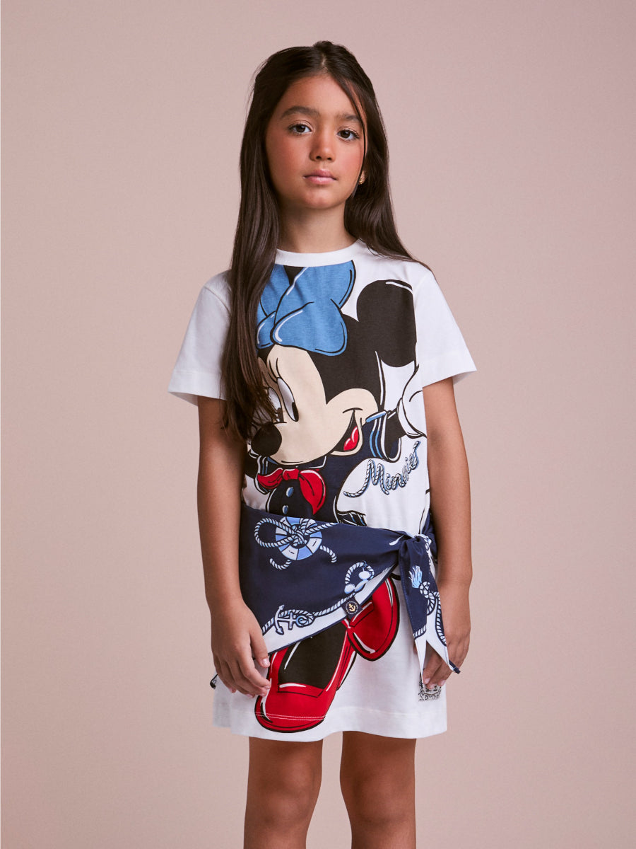 Children's Navy Dress with Minnie Scarf