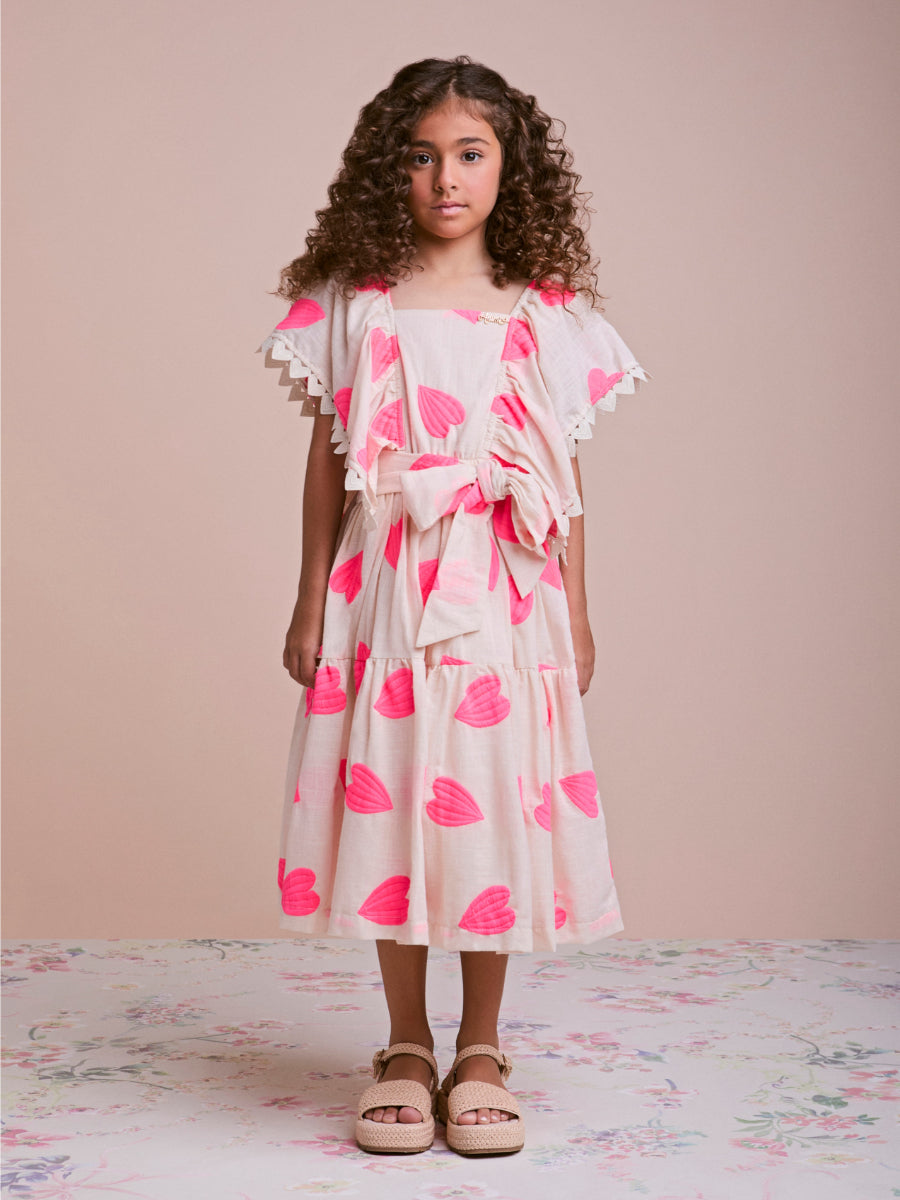 Children's Dress with Heart Embroidery