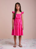 Pink Children's Dress with Ruffles and Lace