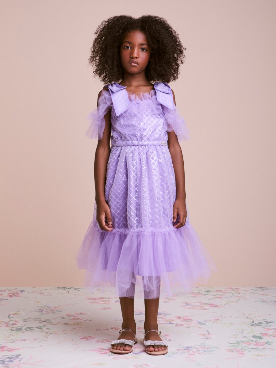 Children's Tulle Dress with Sequin Embroidery