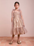 Children's Golden Sequin Dress with Tulle