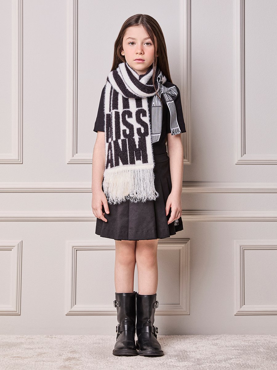 Children's Dress Animê Ribbed Pleated Dress with Bag