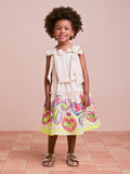 Children's Fruit Print Dress with Maxi Bows